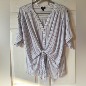 Ana Striped Button Down with Waist Tie